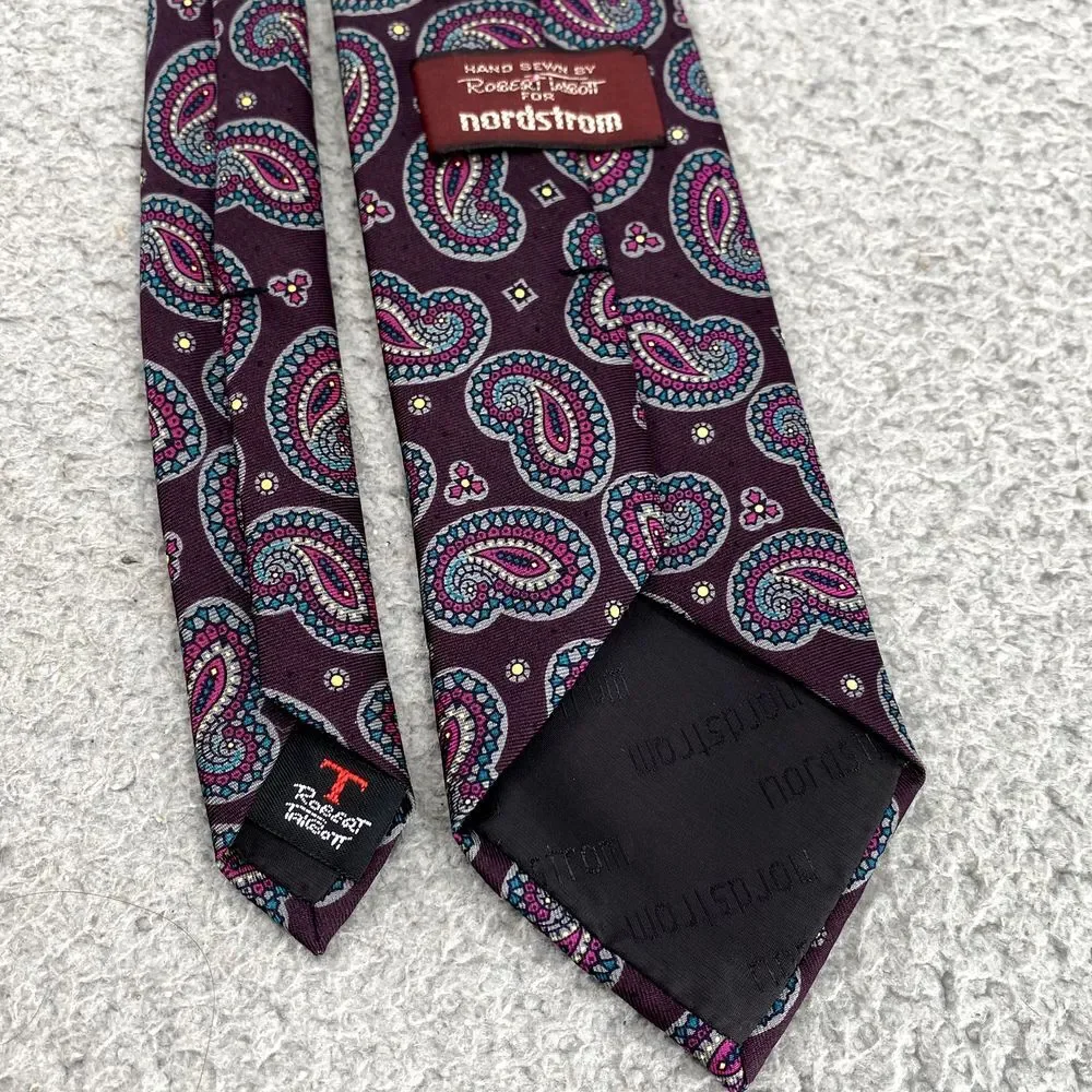 Robert Talbott Men's Silk Necktie‎ 90's Paisley Corpcore Business Formal Career